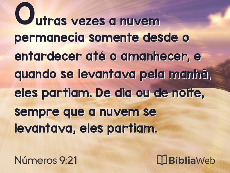 Números 9:21 em imagem para compartilhar