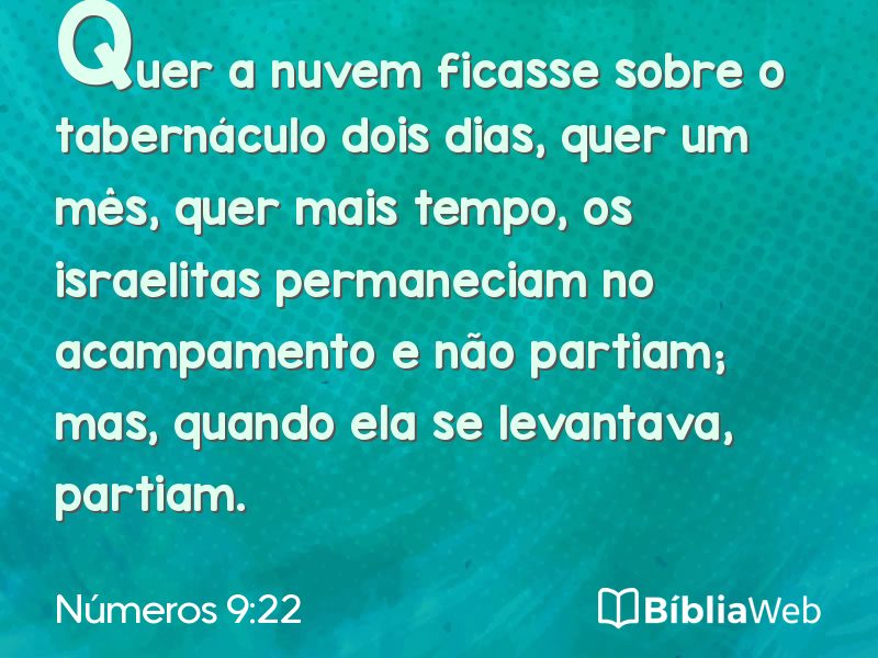 Números 9:22 em imagem para compartilhar