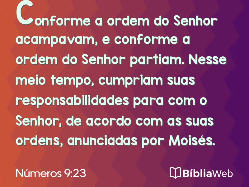 Números 9:23 em imagem para compartilhar
