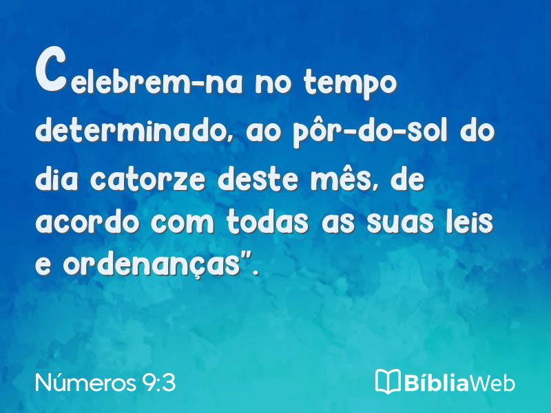 Números 9:3 em imagem para compartilhar