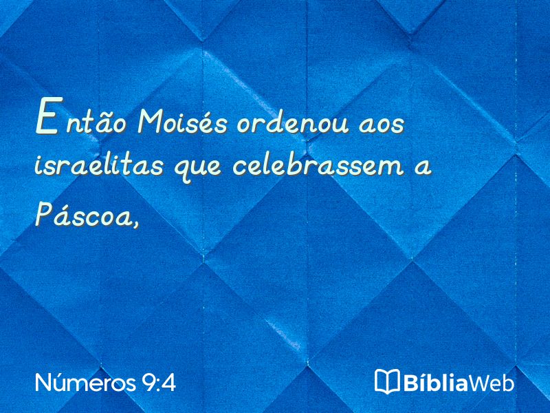 Números 9:4 em imagem para compartilhar