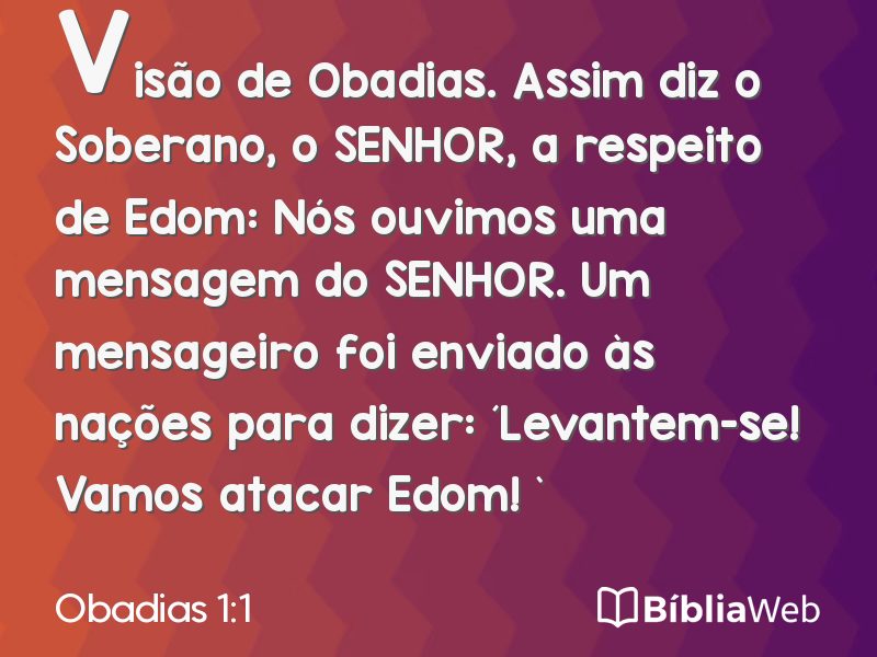 Obadias 1:1 em imagem para compartilhar