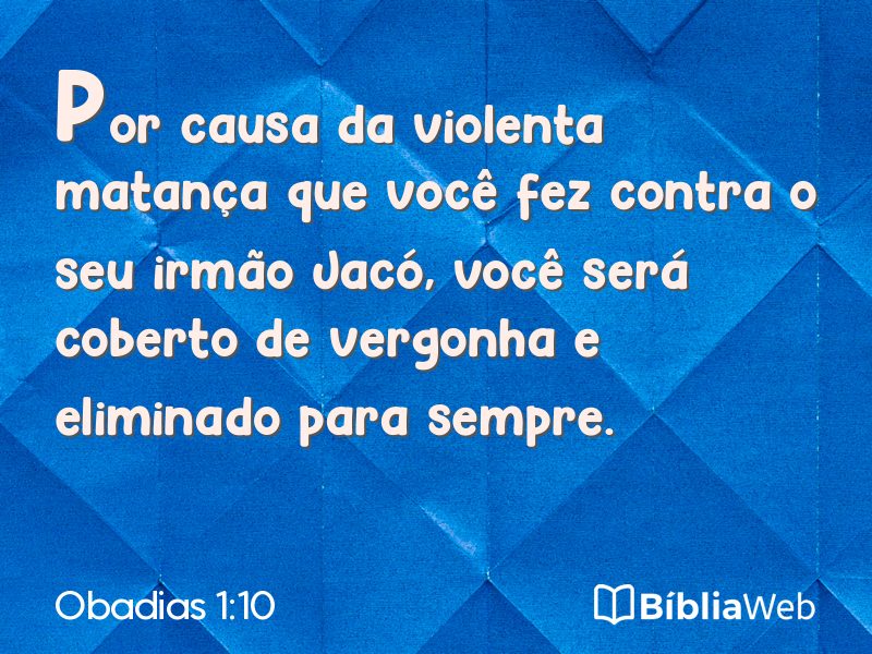 Obadias 1:10 em imagem para compartilhar