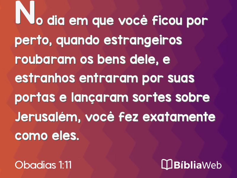Obadias 1:11 em imagem para compartilhar
