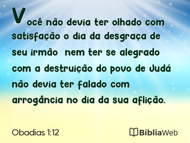 Obadias 1:12 em imagem para compartilhar