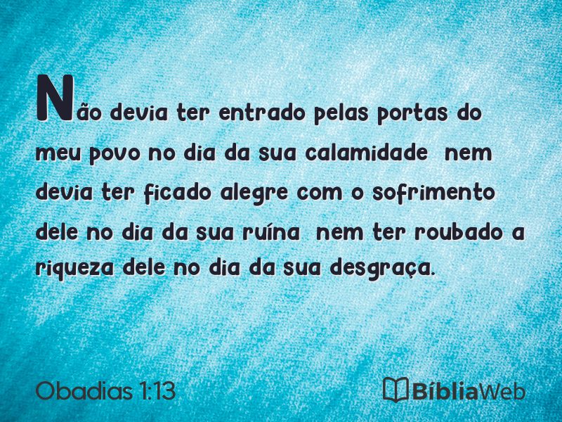 Obadias 1:13 em imagem para compartilhar