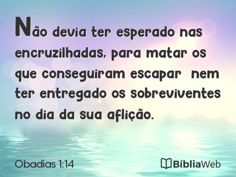 Obadias 1:14 em imagem para compartilhar