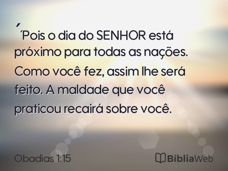 Obadias 1:15 em imagem para compartilhar