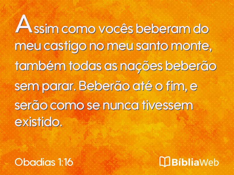 Obadias 1:16 em imagem para compartilhar
