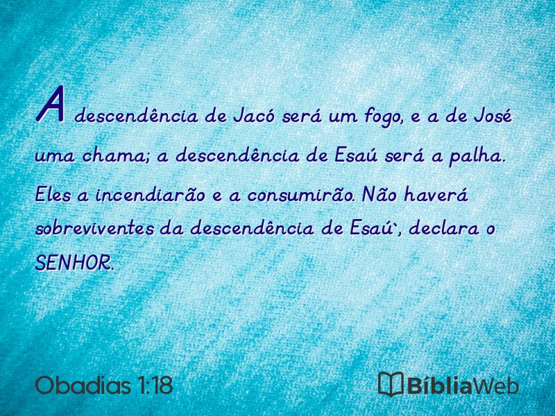 Obadias 1:18 em imagem para compartilhar