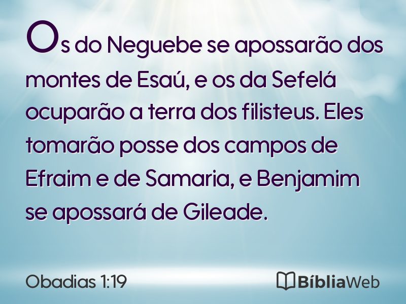 Obadias 1:19 em imagem para compartilhar