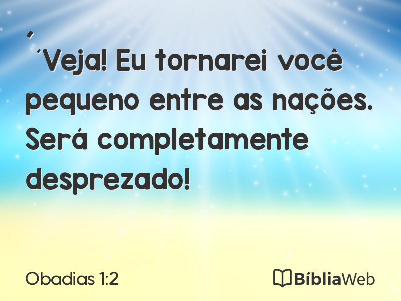 Obadias 1:2 em imagem para compartilhar