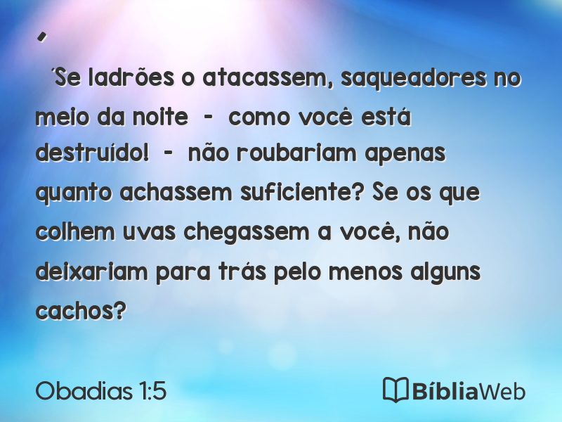 Obadias 1:5 em imagem para compartilhar