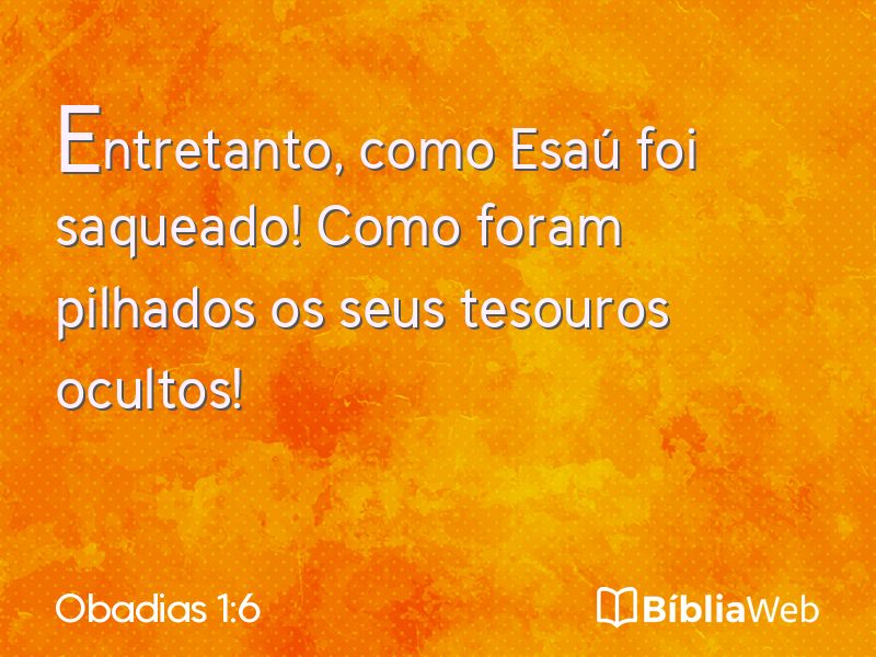 Obadias 1:6 em imagem para compartilhar