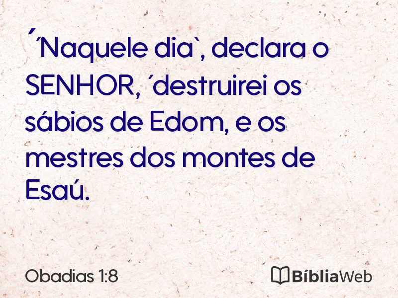 Obadias 1:8 em imagem para compartilhar