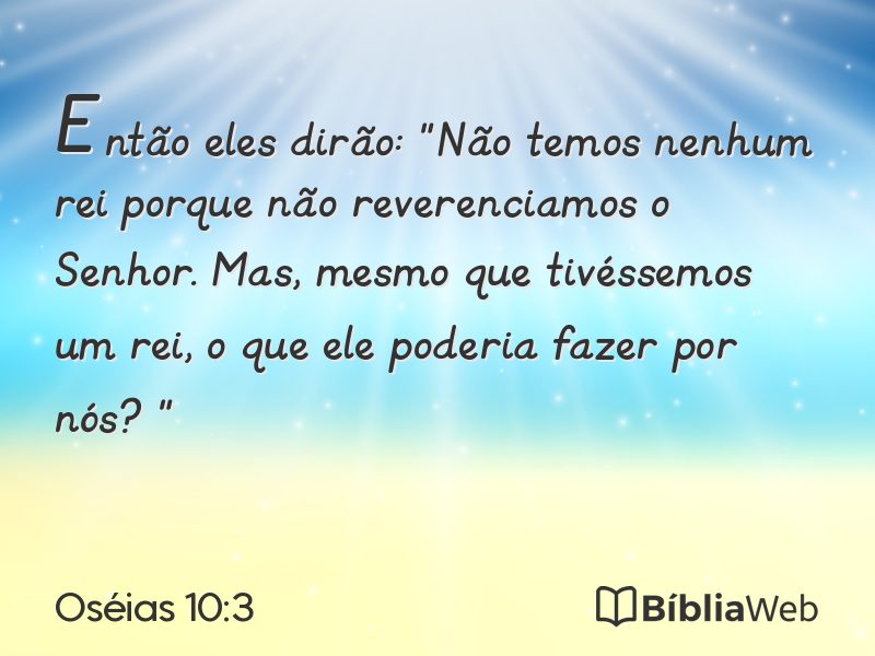Oséias 10:3 em imagem para compartilhar