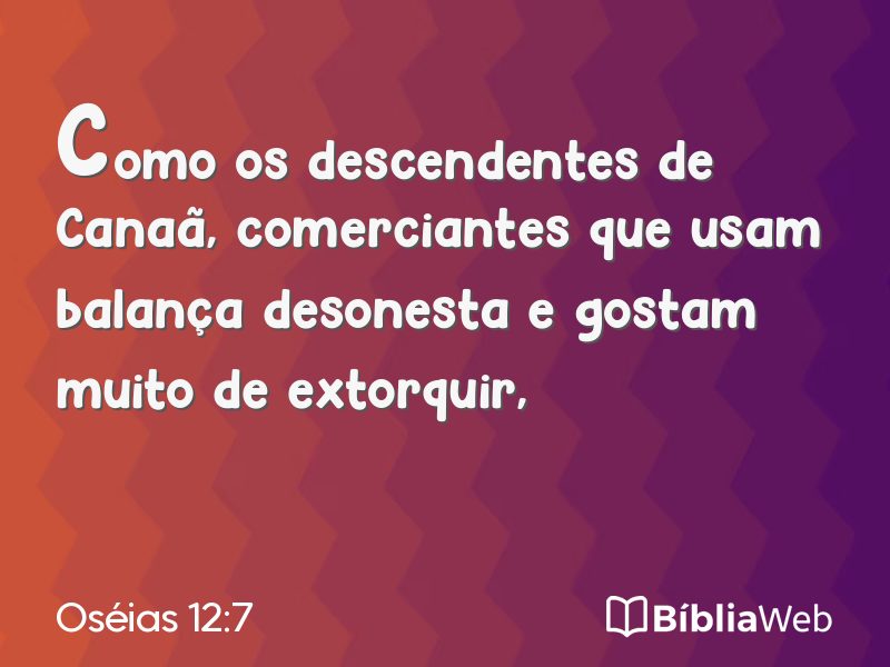 Oséias 12:7 em imagem para compartilhar