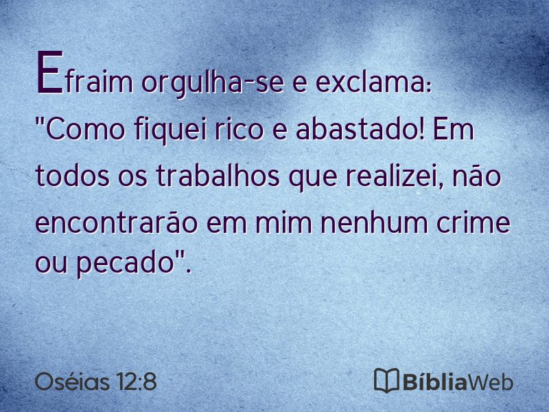 Oséias 12:8 em imagem para compartilhar