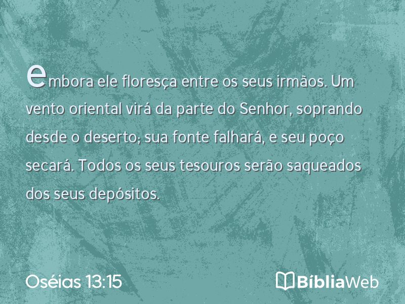 Oséias 13:15 em imagem para compartilhar