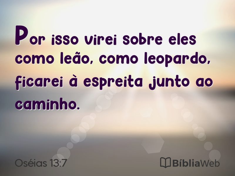 Oséias 13:7 em imagem para compartilhar