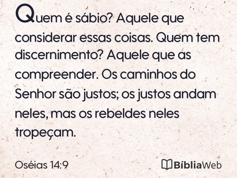 Oséias 14:9 em imagem para compartilhar