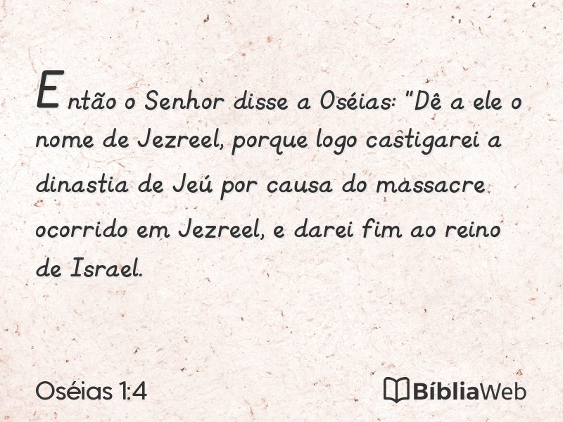 Oséias 1:4 em imagem para compartilhar