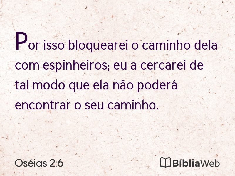 Oséias 2:6 em imagem para compartilhar