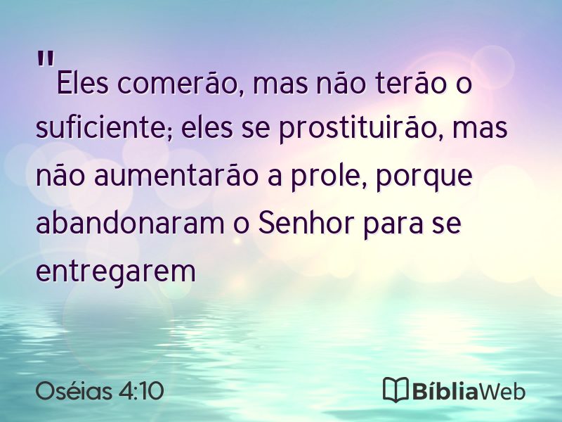 Oséias 4:10 em imagem para compartilhar