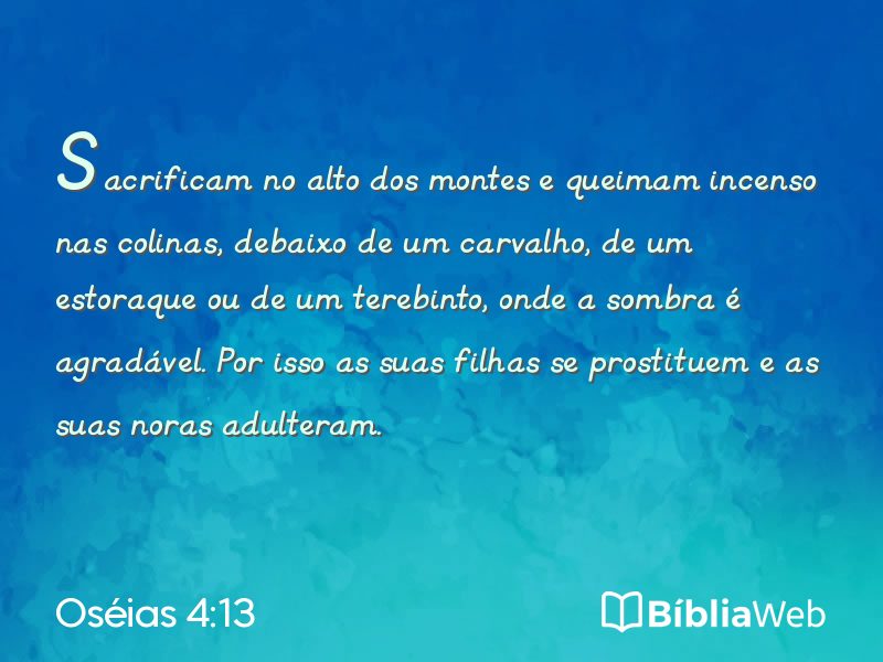 Oséias 4:13 em imagem para compartilhar