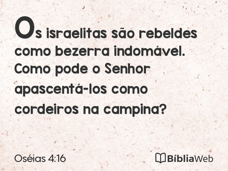 Oséias 4:16 em imagem para compartilhar