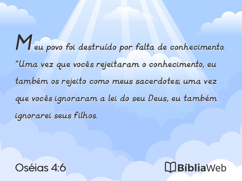 Oséias 4:6 em imagem para compartilhar