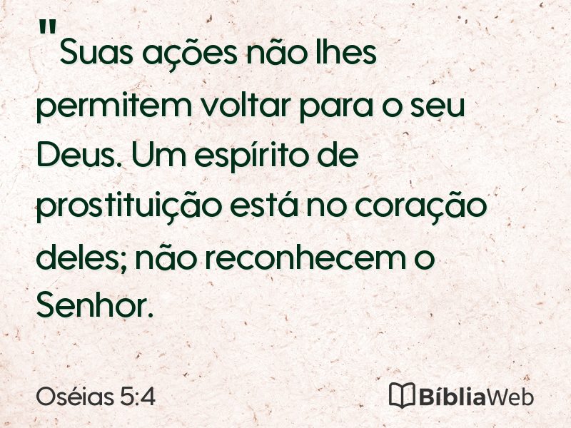 Oséias 5:4 em imagem para compartilhar