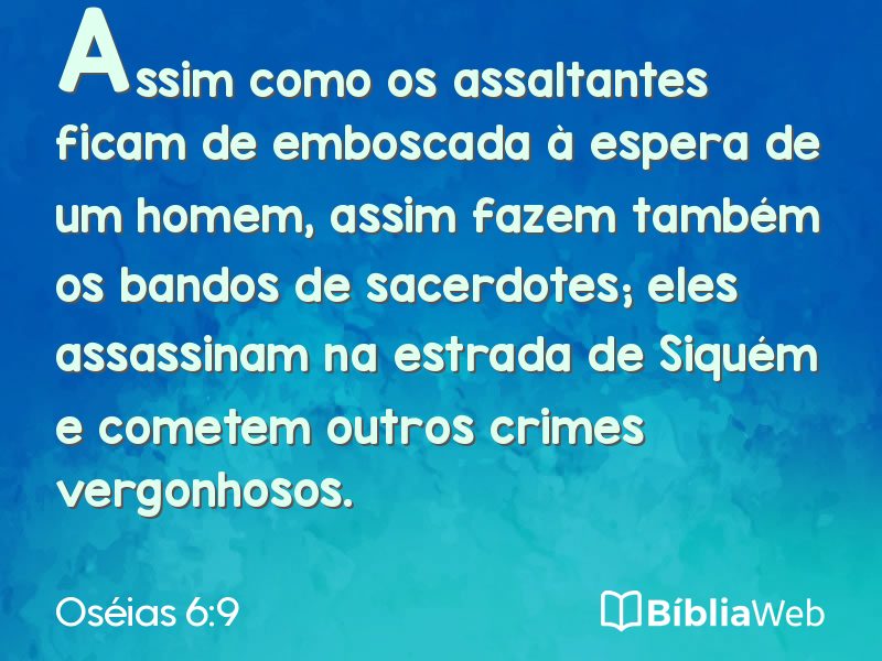 Oséias 6:9 em imagem para compartilhar