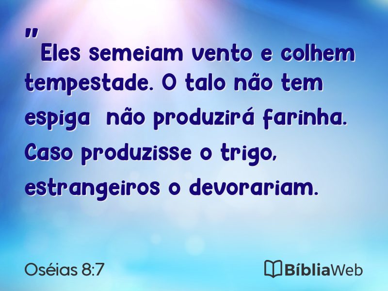 Oséias 8:7 em imagem para compartilhar