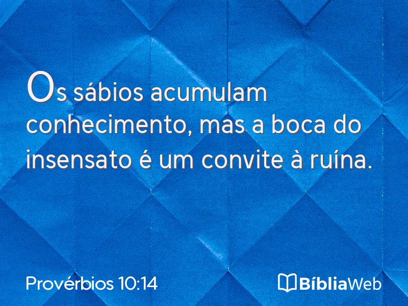 Provérbios 10:14 em imagem para compartilhar