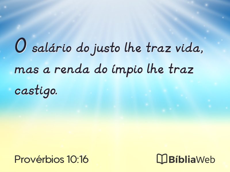Provérbios 10:16 em imagem para compartilhar