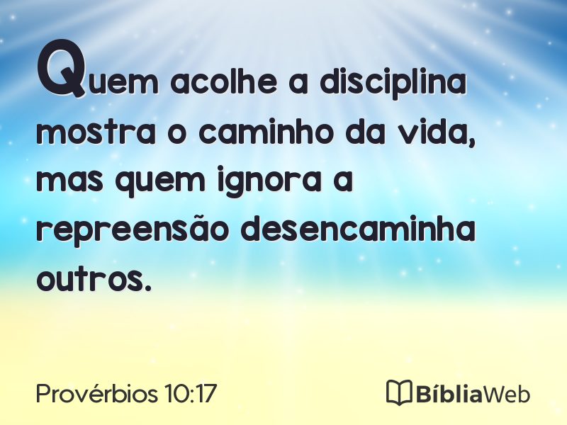 Provérbios 10:17 em imagem para compartilhar