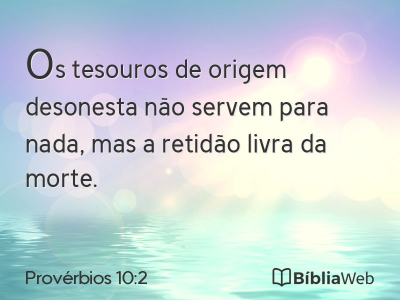 Provérbios 10:2 em imagem para compartilhar