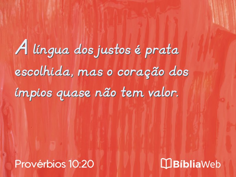 Provérbios 10:20 em imagem para compartilhar