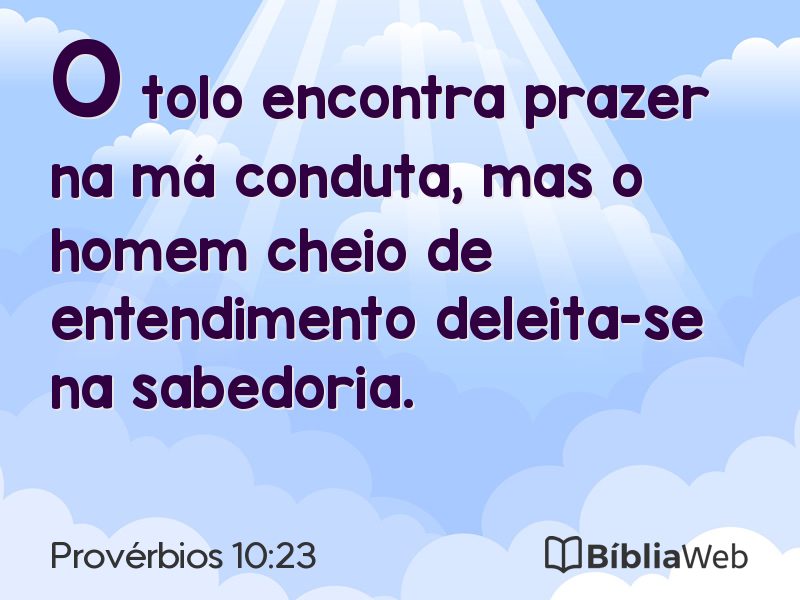 Provérbios 10:23 em imagem para compartilhar