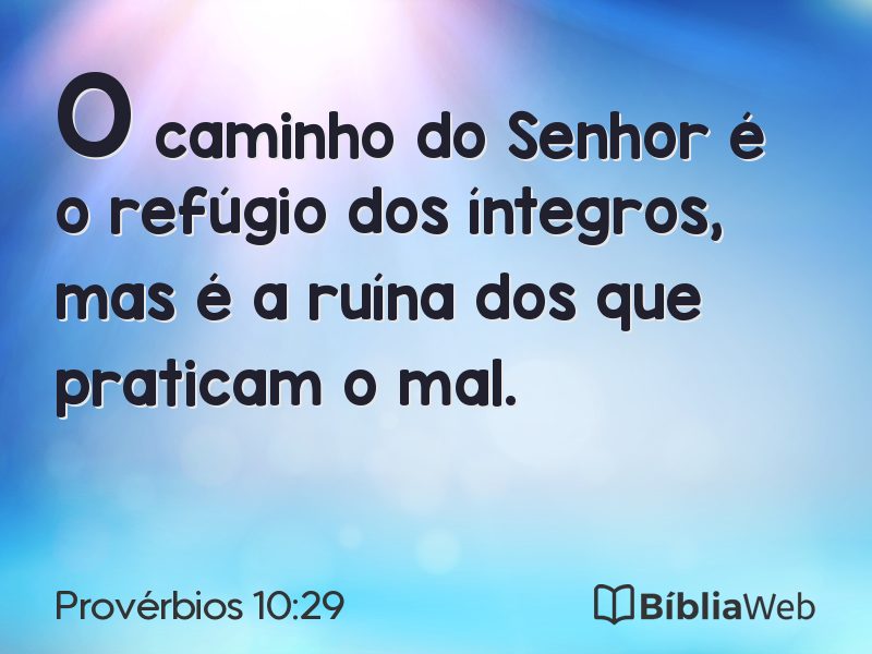 Provérbios 10:29 em imagem para compartilhar