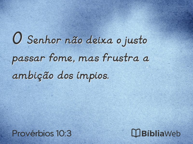 Provérbios 10:3 em imagem para compartilhar
