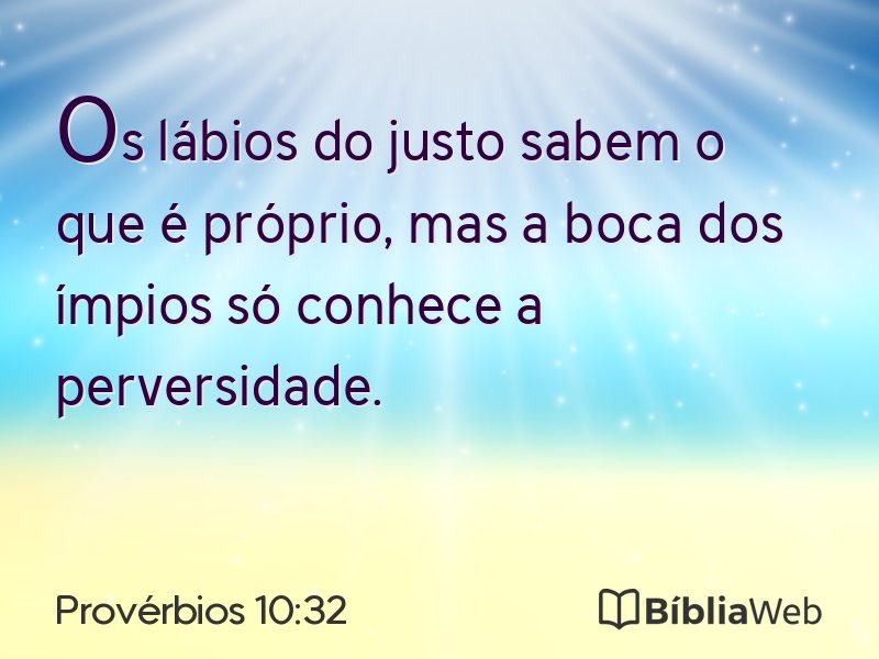 Provérbios 10:32 em imagem para compartilhar