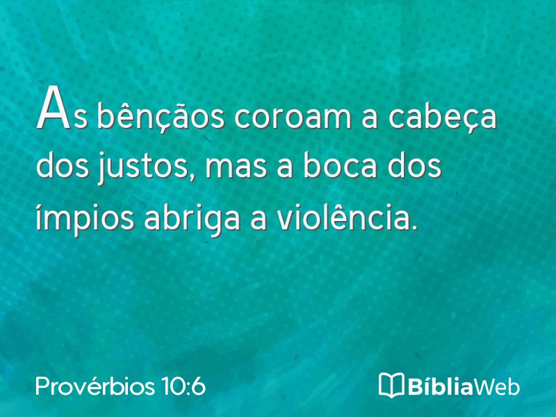Provérbios 10:6 em imagem para compartilhar