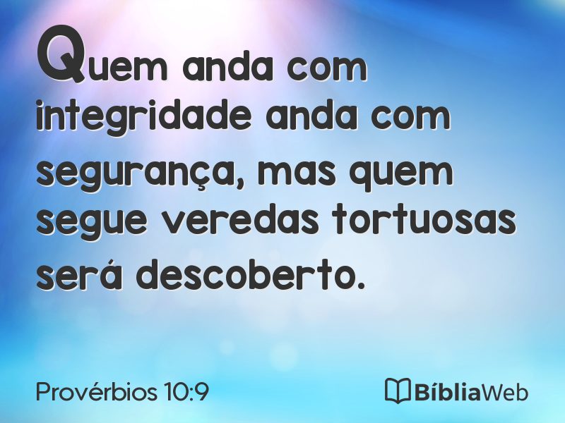 Provérbios 10:9 em imagem para compartilhar