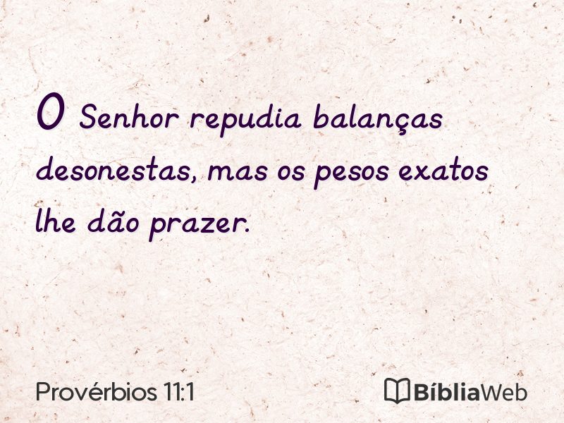 Provérbios 11:1 em imagem para compartilhar