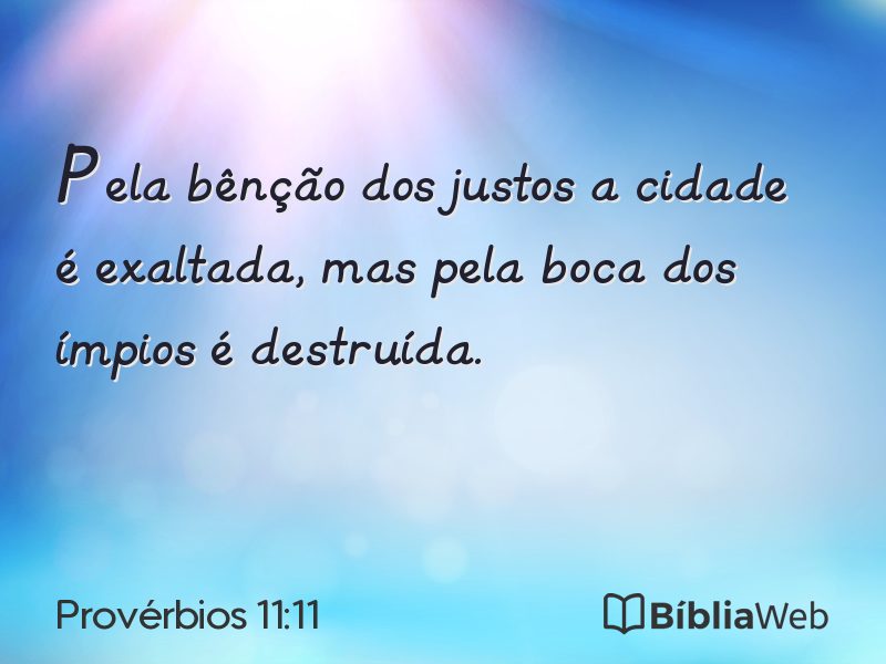 Provérbios 11:11 em imagem para compartilhar