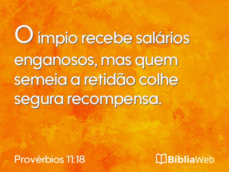 Provérbios 11:18 em imagem para compartilhar