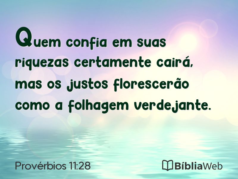 Provérbios 11:28 em imagem para compartilhar