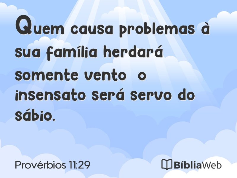 Provérbios 11:29 em imagem para compartilhar